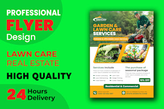 design a professional real estate and lawn care business flyer