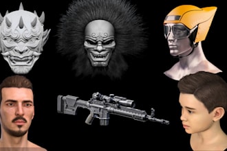 do 3d head sculpting, 3d face, 3d bust, 3d mask, 3d model for 3d printing