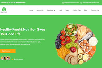 design nutrition supplement shopify store, nutrition website and fitness website