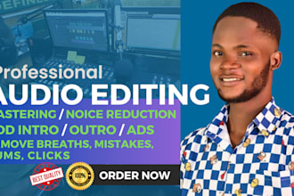 professionally edit your audio cleanup, voice enhancement, noise removal, mixing
