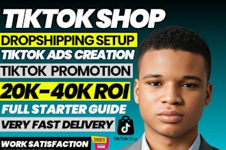 set up tik tok shop, manage tiktok shop, fix tiktok dropshipping shop marketing
