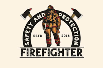 design high quality firefighter logo with unlimited revision