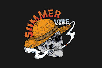 design high quality skull logo with text with any file