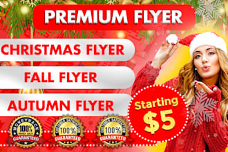 do modern halloween, fall and christmas flyer design