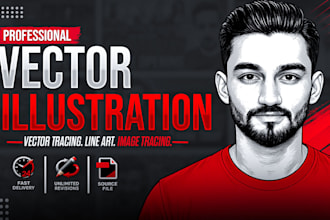 draw vector portraits and vector art illustration