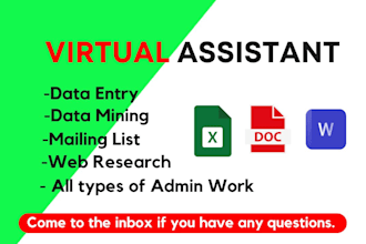 do data entry, web research and excel data entry