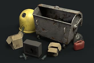 create 3d model and texture prop or asset for game