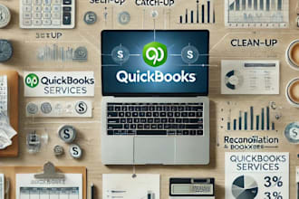 do complete quickbooks bookkeeping online, clean up and reconciliation