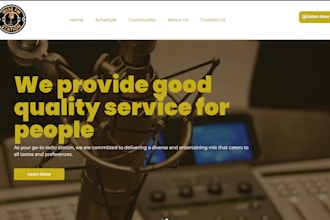 design a radio station website, music website, podcast website and landing page