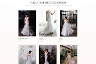 design 7 figure wedding shopify wedding dress store wedding website