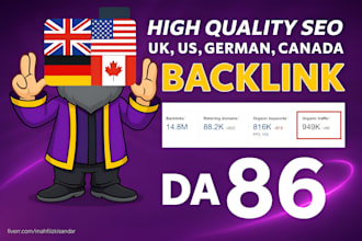 do authority da86 UK, canada, german, australia and usa guest post backlinks