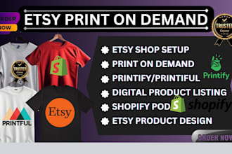 set up etsy shopify printify print on demand printful