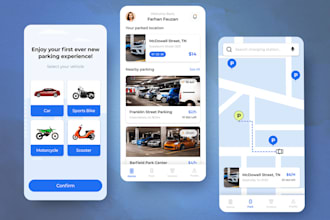 develop parking space finder app, lifestyle app, car parking finder app