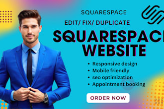 fix, edit squarespace website update redesign or duplicate squarespace website