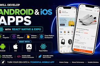 develop android and ios apps with react native and expo