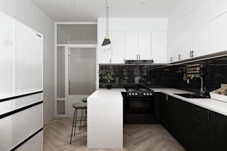 do 3d interior design and renders of kitchen, coffee bar etc