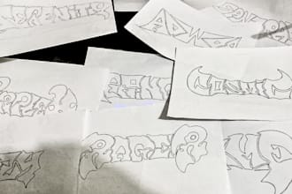 hand draw your bussiness name as typography logo