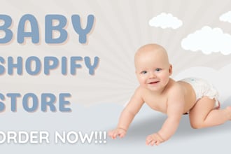 design baby shopify store baby clothing store baby product store kid toy website