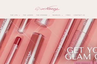 design lip gloss shopify store lip stick store beauty store skincare website