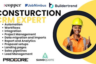 set up jobnimbus buildertrend procore jobber sumoquote construction crm