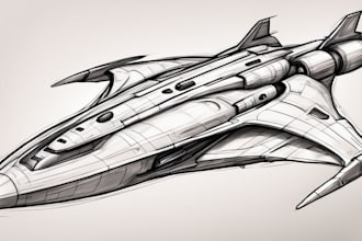 draw sci fi, spaceship and vehicle design for you