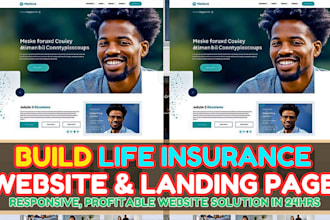 wordpress life insurance website, life insurance website landing page in 24hrs