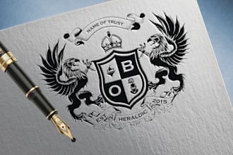 design vintage style crest heraldic shield, coat of arms, emblem logo