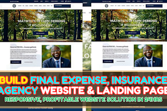 wordpress insurance agency website, final expense website landing page in 24hrs