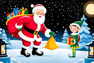 illustrate christmas card, christmas, birthday card, postcard
