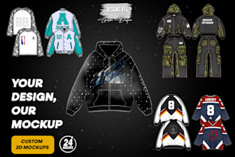 design premium y2k streetwear brand 3d mockups with techpack