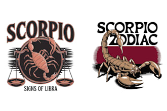 do retro scorpion logo with vector t shirt design