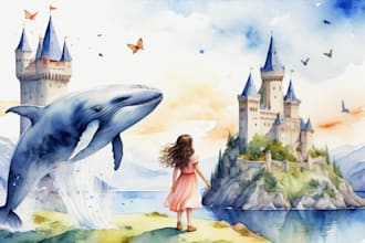 watercolor children storybook illustration