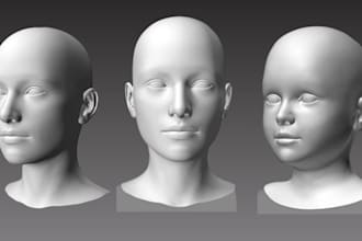 sculpt 3d bust, head, face, half body, and 3d character models