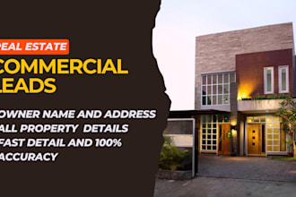 provide real estate commercial property leads with skip tracing