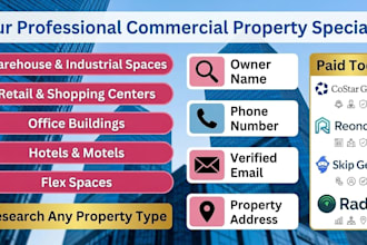 provide real estate commercial property leads with skip tracing