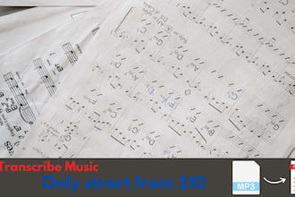do sheet music transcription any song you need