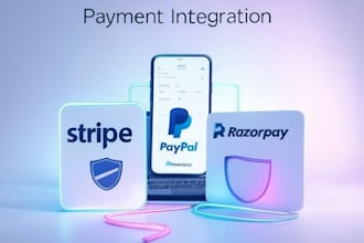 integrate stripe, paypal, or razorpay payment gateway