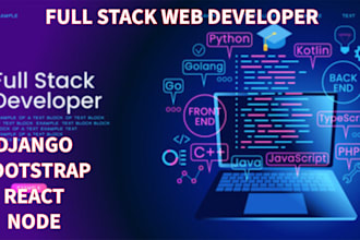 create websites using django, python, and reactjs as a full stack developer