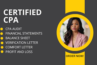 prepare sign cpa certified financial statement,CPA audit,income statement,review