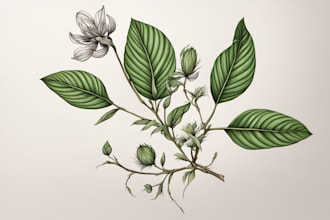 draw botanical illustration art for you