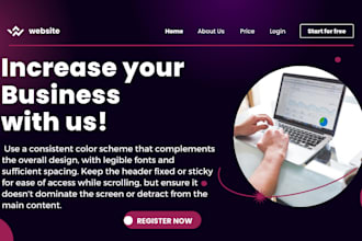 create wordpress website header, footer and mega menu