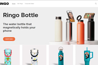 design 7 figure water bottle shopify tumbler store drinkware flask website