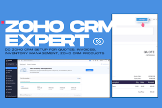 do zoho CRM setup for quotes, invoices, inventory management, zoho CRM products