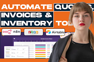 do zoho CRM setup, airtable, n8n quotes invoices, inventory management, products