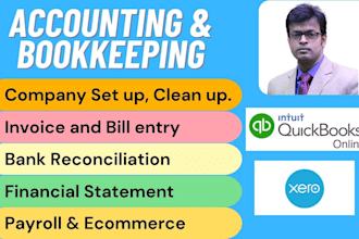 do quickbooks and xero set up, bank reconcile, profit loss, all financial report