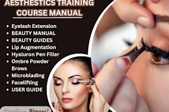 create aesthetic pdf training course manual, beauty, software product user guide