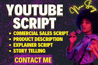 write engaging youtube video script, commercial sales script for business owners