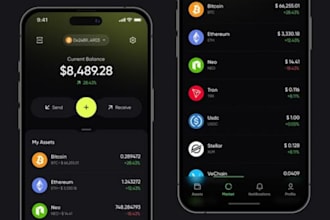 build modern crypto wallet app, exchange mobile app p2p trading app, nft or defi