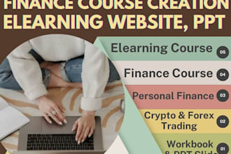 create finance course content, personal finance, crypto, forex trade or articles