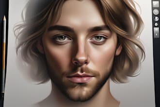 draw a realistic digital portrait